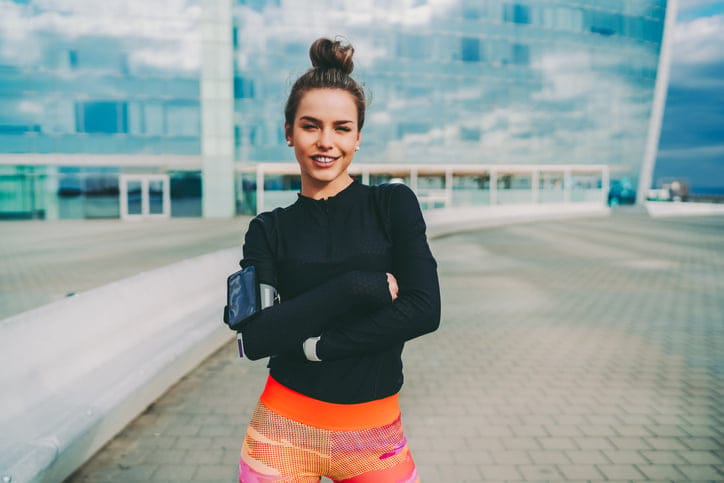 Sporty woman going for a run.