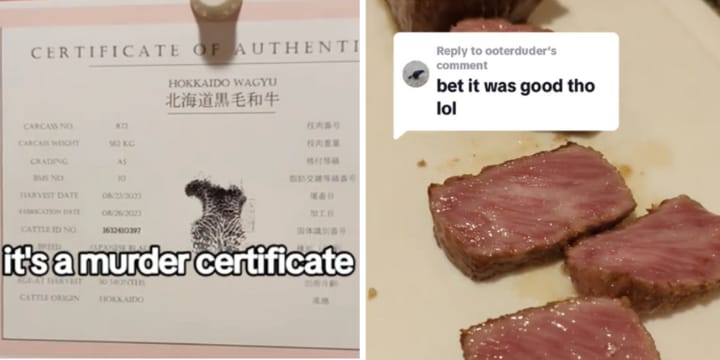 murder certificate wagyu beef