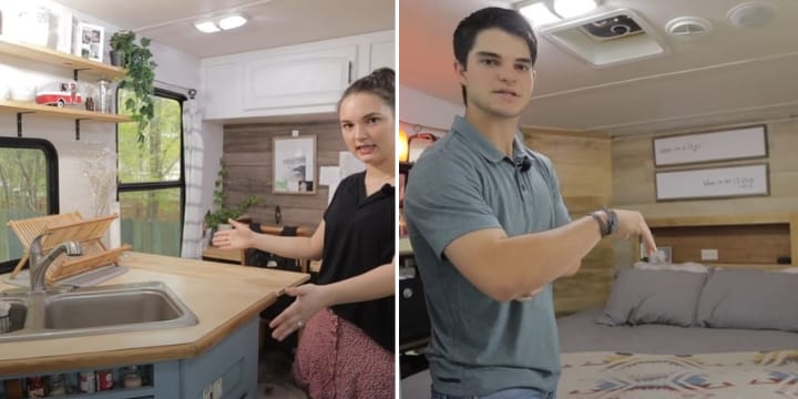 daniel and alicia showing off RV