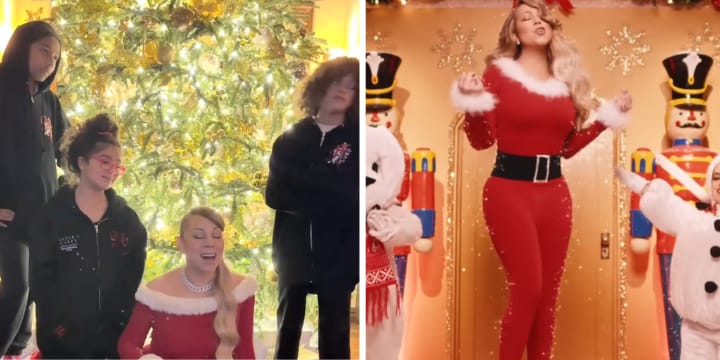 mariah carey with kids at christmas