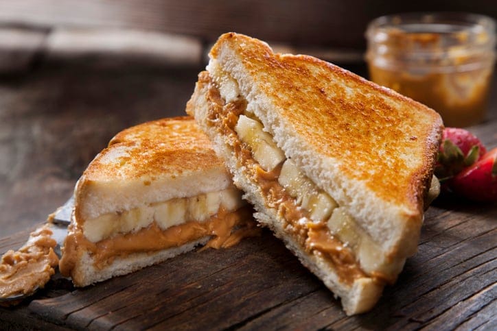 Grilled Peanut Butter and Banana Sandwich.