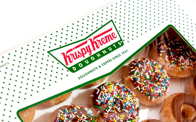 A box of Krispy Kreme Doughnuts.