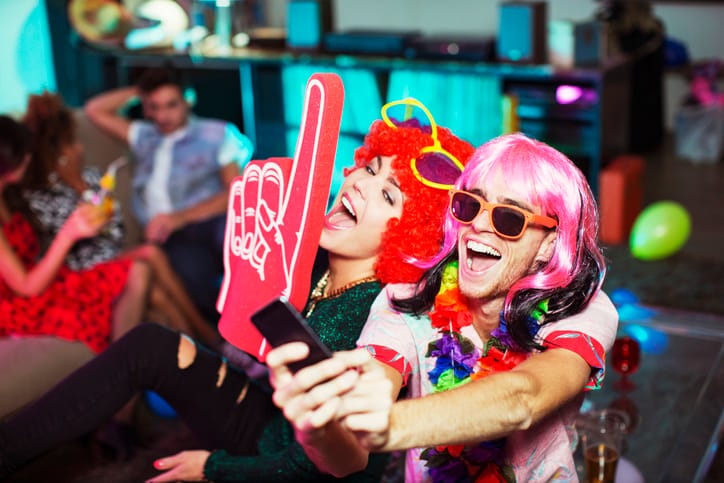 Friends at a party having fun.