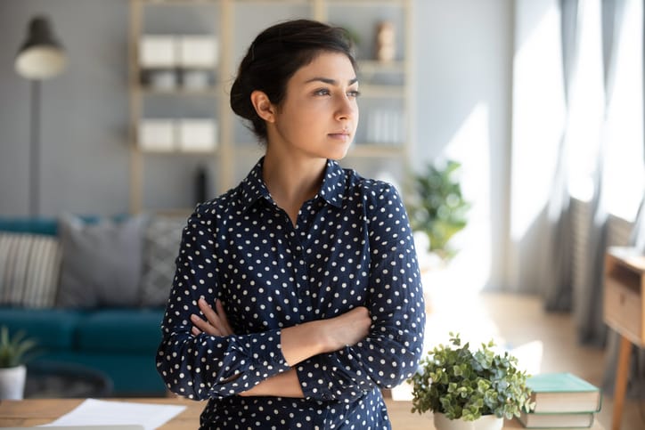 Serious confident woman.