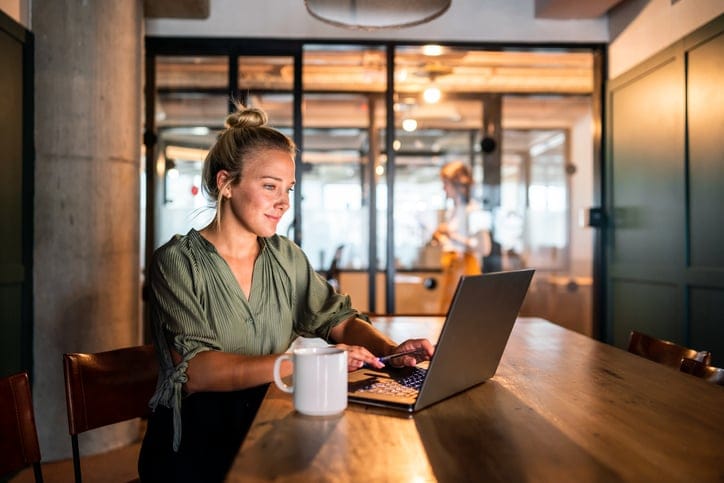 Young woman at work.