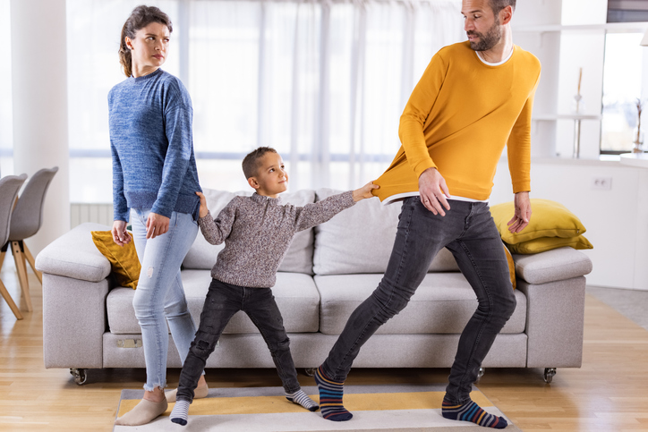 Unhappy fighting with a child in the middle, thinking of divorce