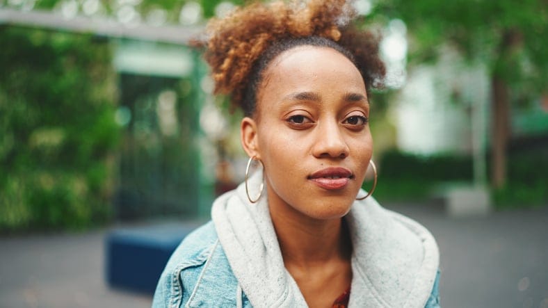Close-up of young woman.