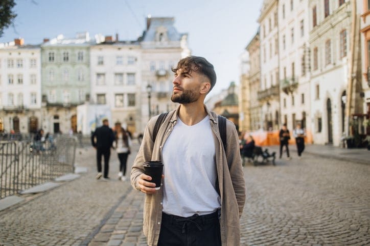 Tourist exploring the city.