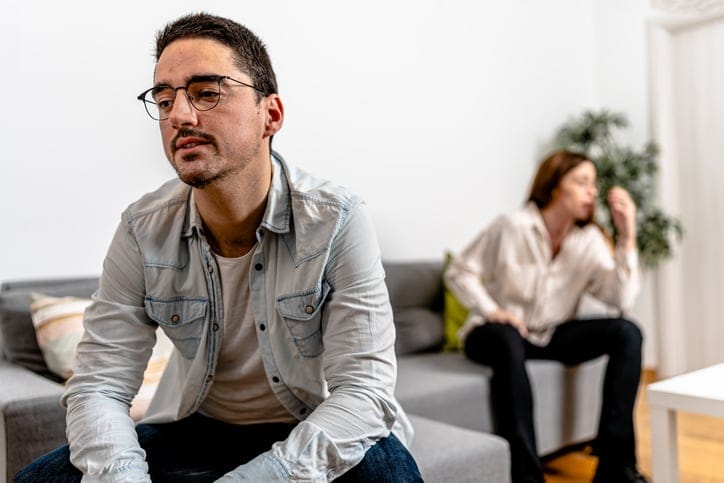 Couple arguing over trust issues.
