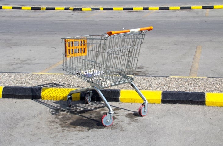 An abandoned shopping cart.