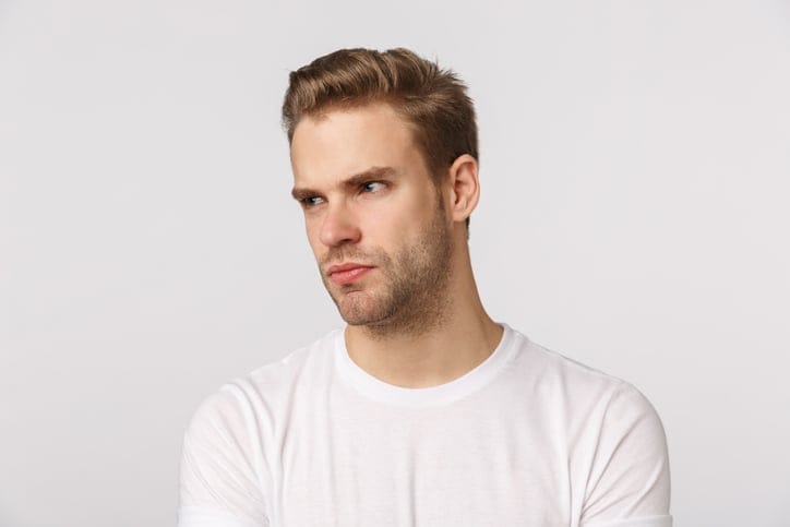 Man looking angry.