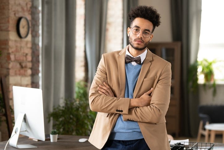 Confident man in his office.