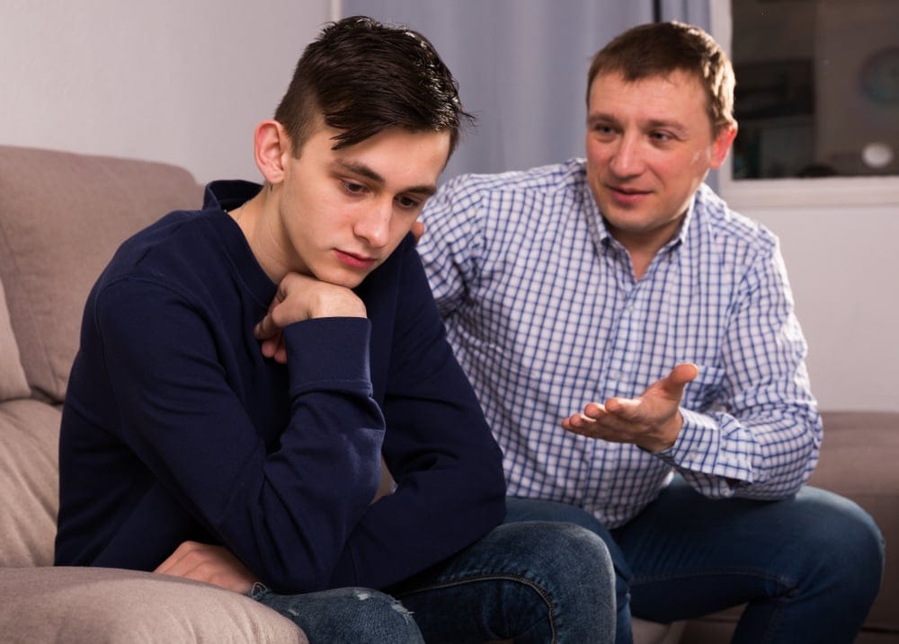 Father and son in an argument.