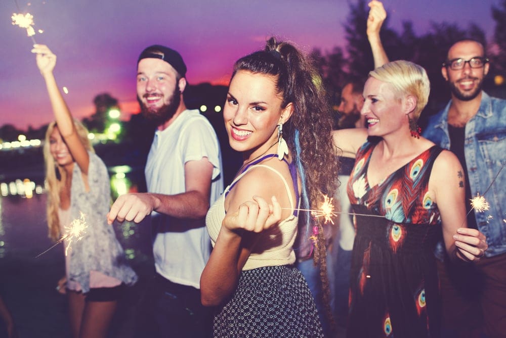 People dancing at a party.
