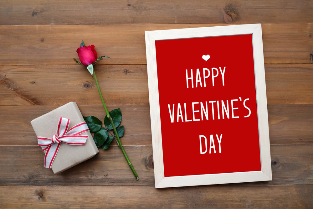 Celebrating Valentine's Day with gifts.