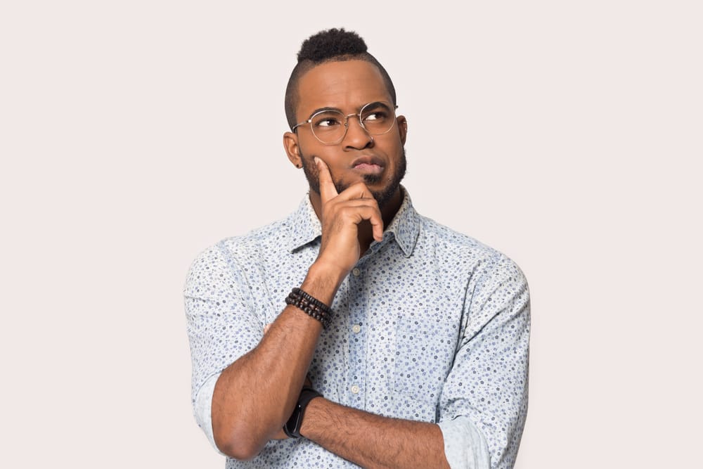 Man thinking about a solution.