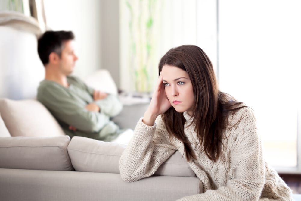 Young couple having an argument.