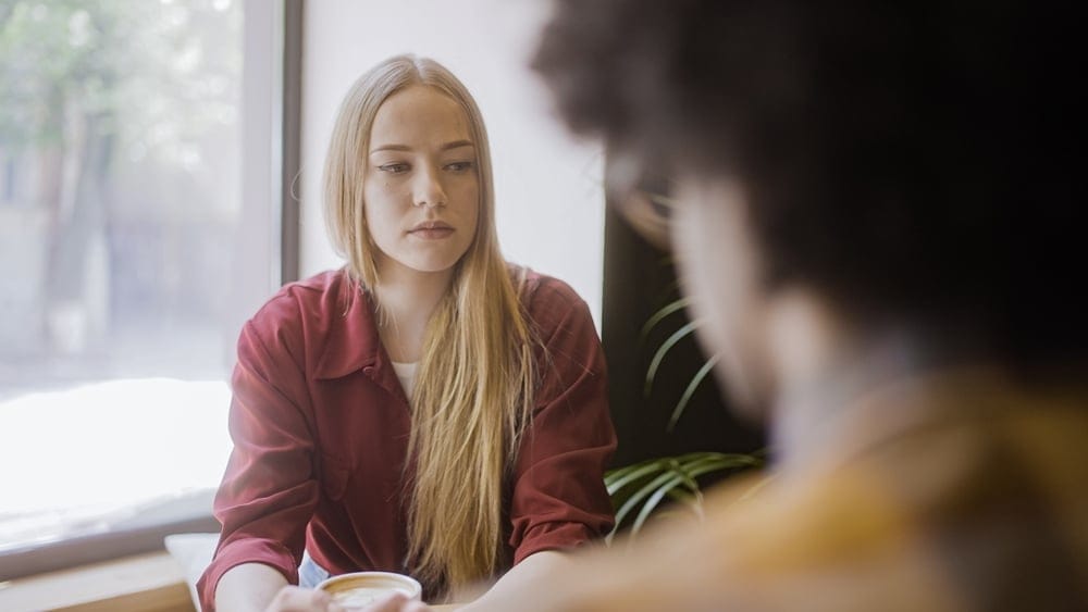 Offended young woman.