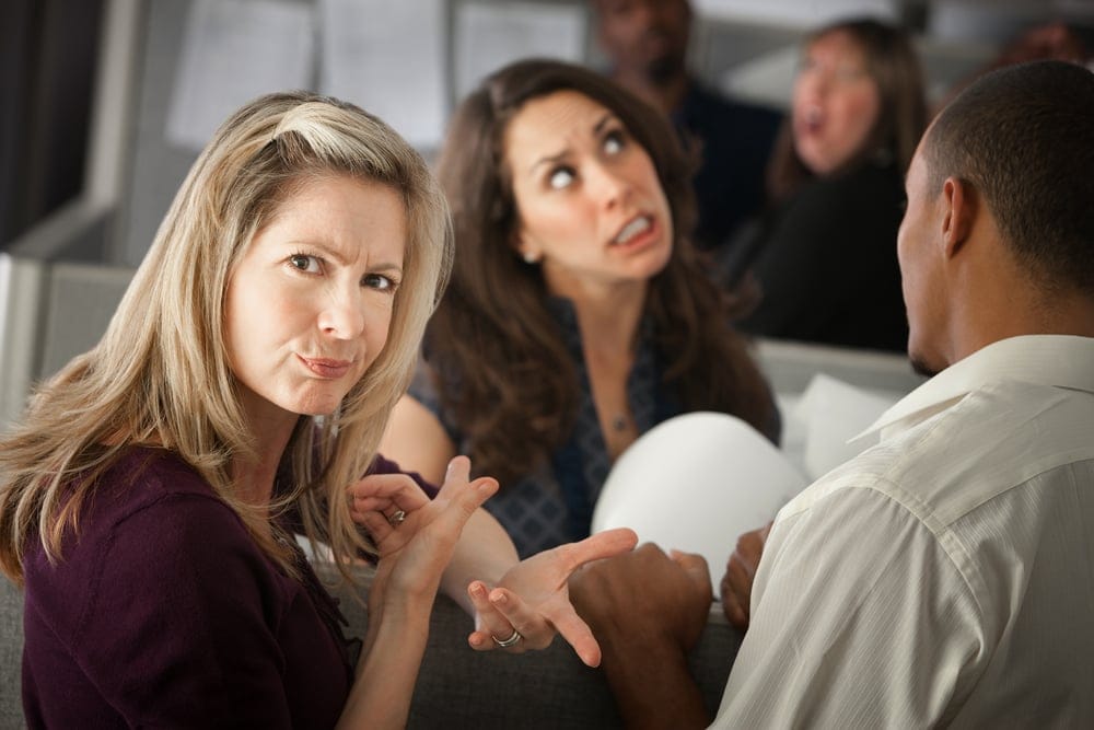 Coworkers in a meeting at work.