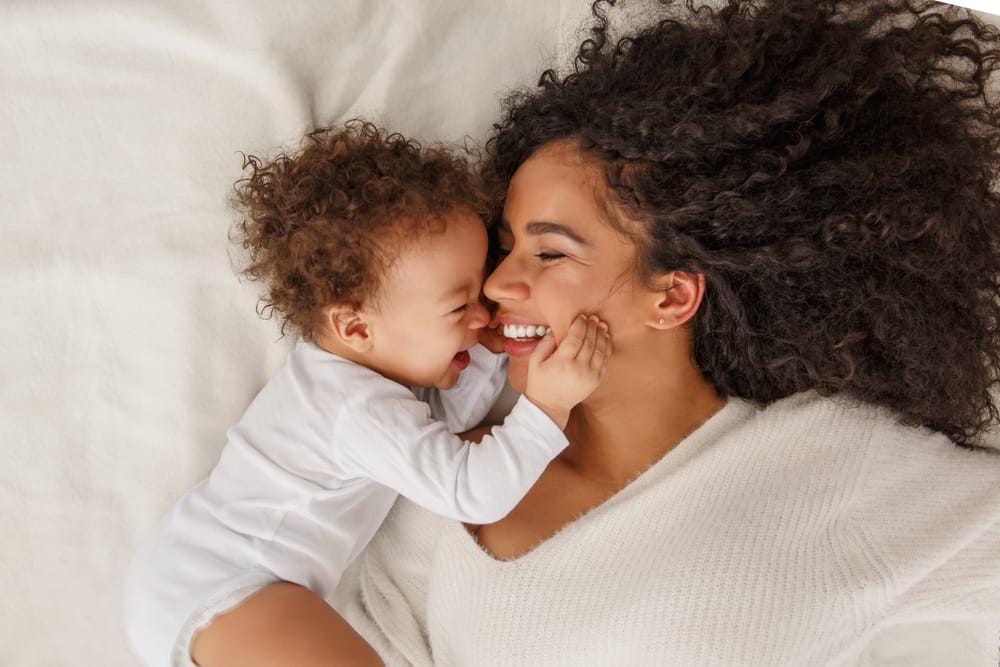Mother with her child.