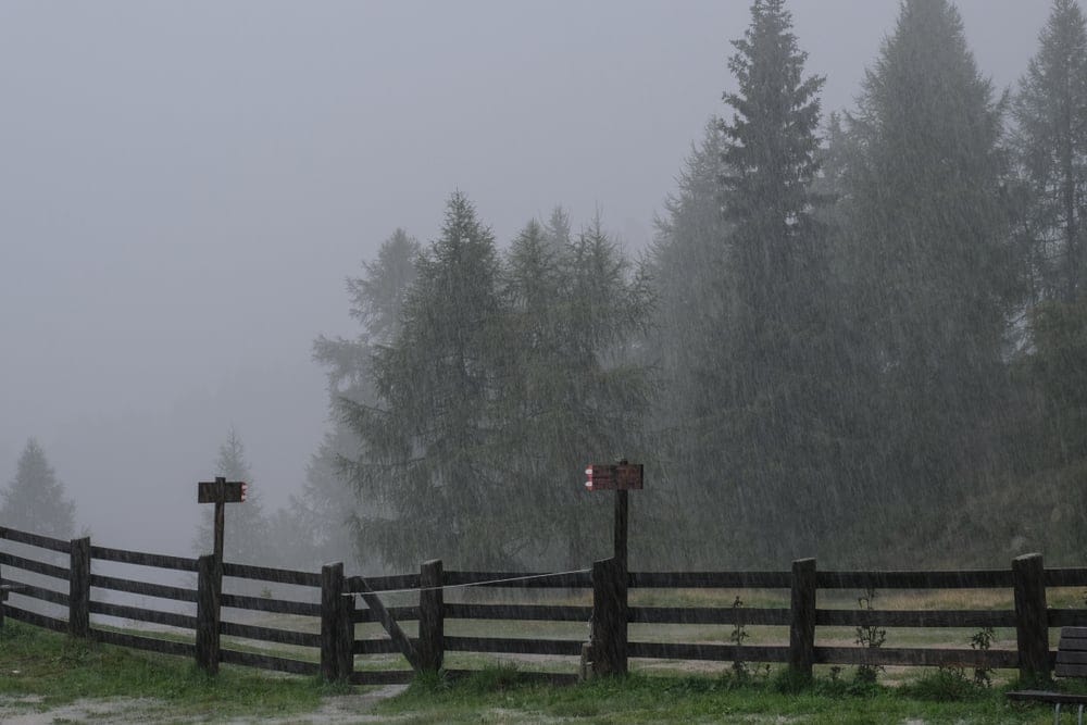 A rain storm.