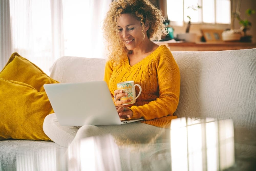 Woman on her computer.