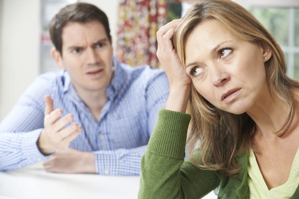 Woman frustrated by her husband.