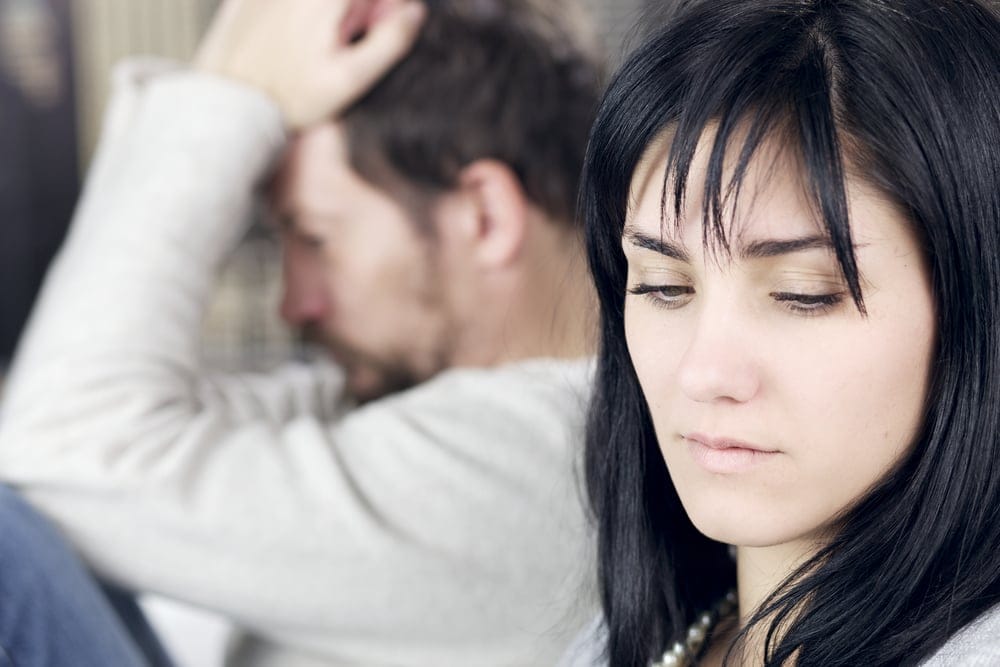 Unhappy couple after an argument.