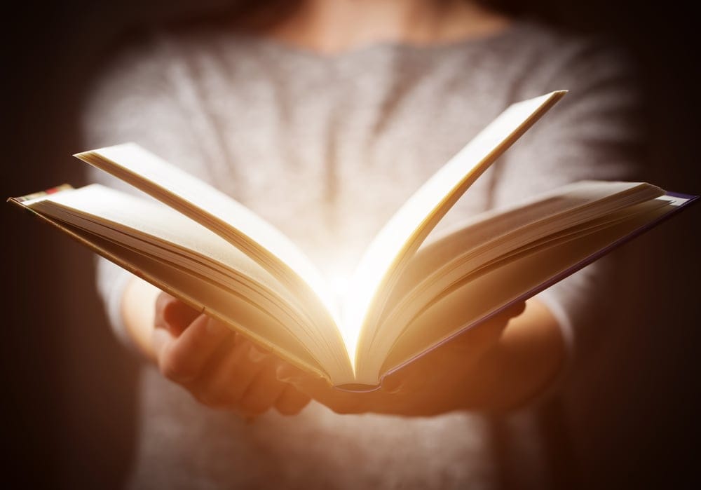 A holy book filled with light.
