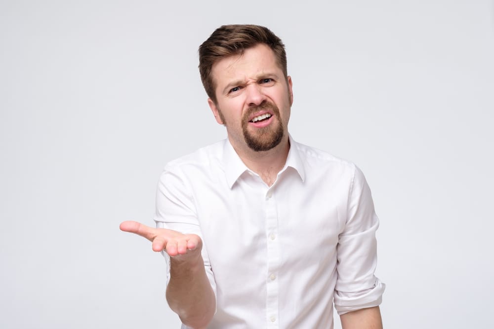 Man complaining about something.