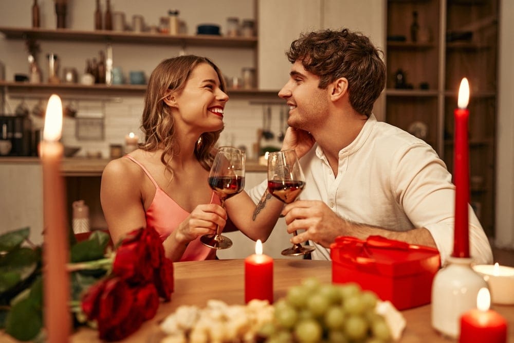 Couple celebrating Valentine's Day.