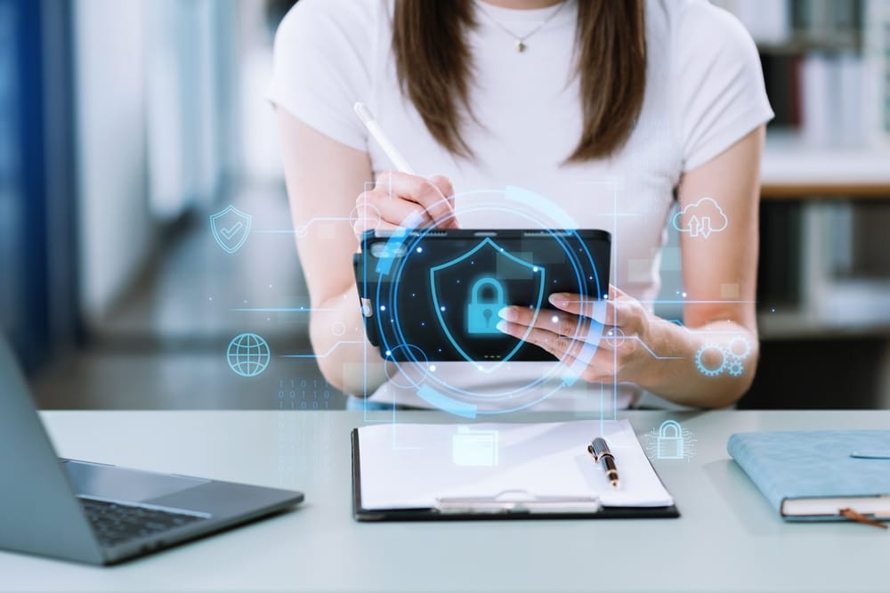Woman on her computer.