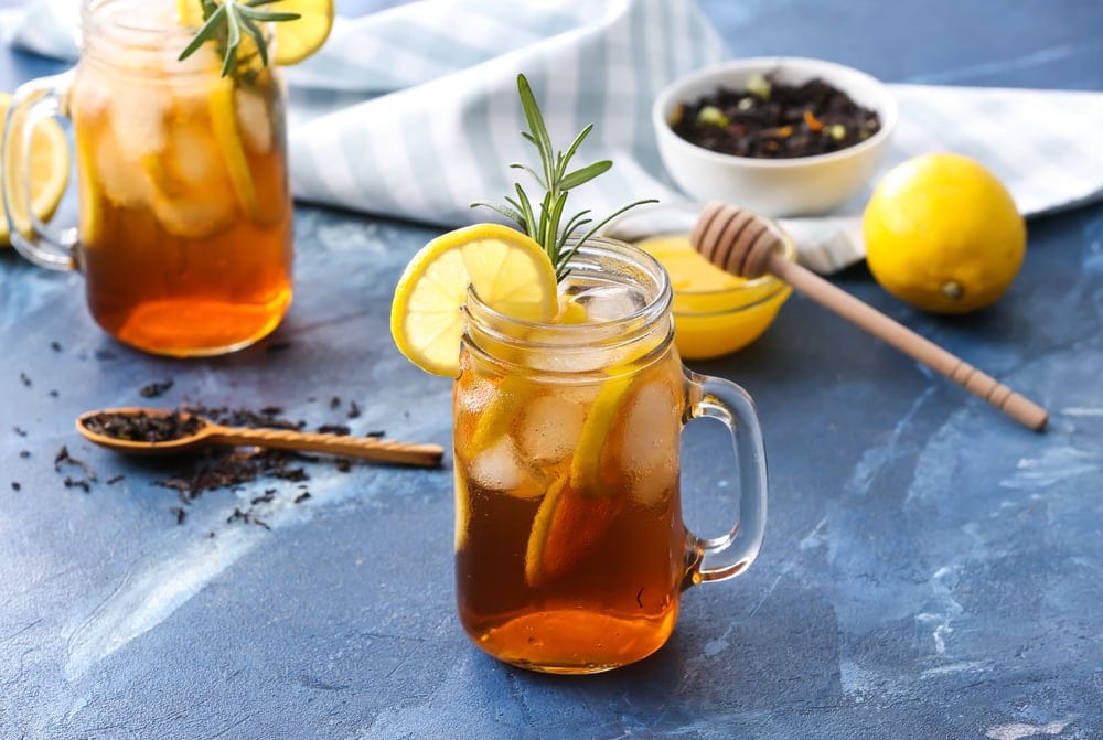 Honey with tea.