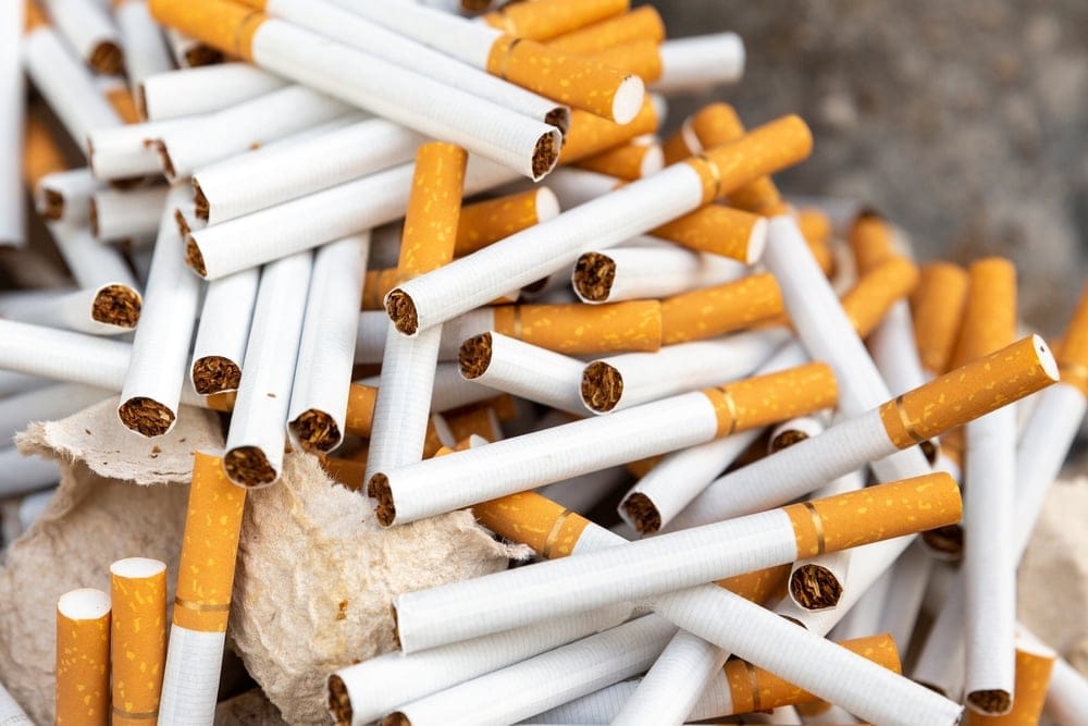 Cigarettes on a surface.