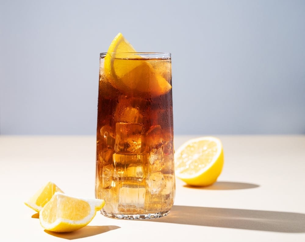 Iced kombucha tea.
