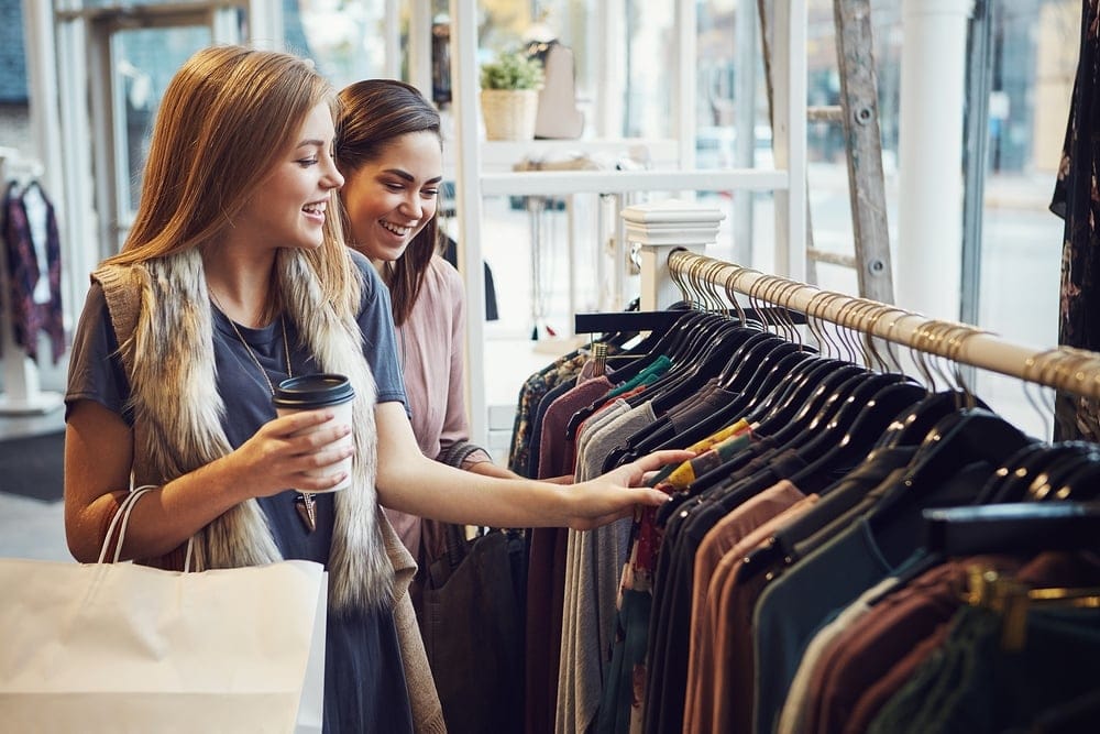 Women out fashion shopping.