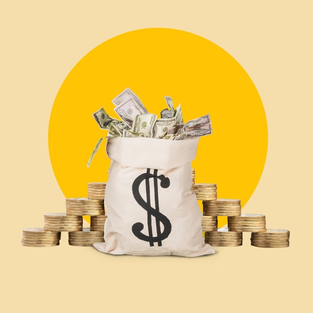 A big bag of money.