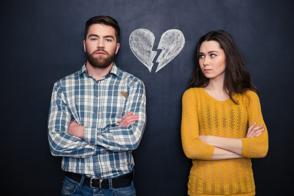 Young couple growing apart.