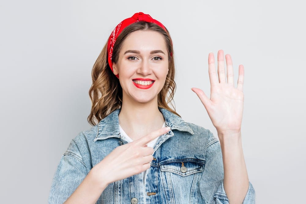 Young woman smiling.