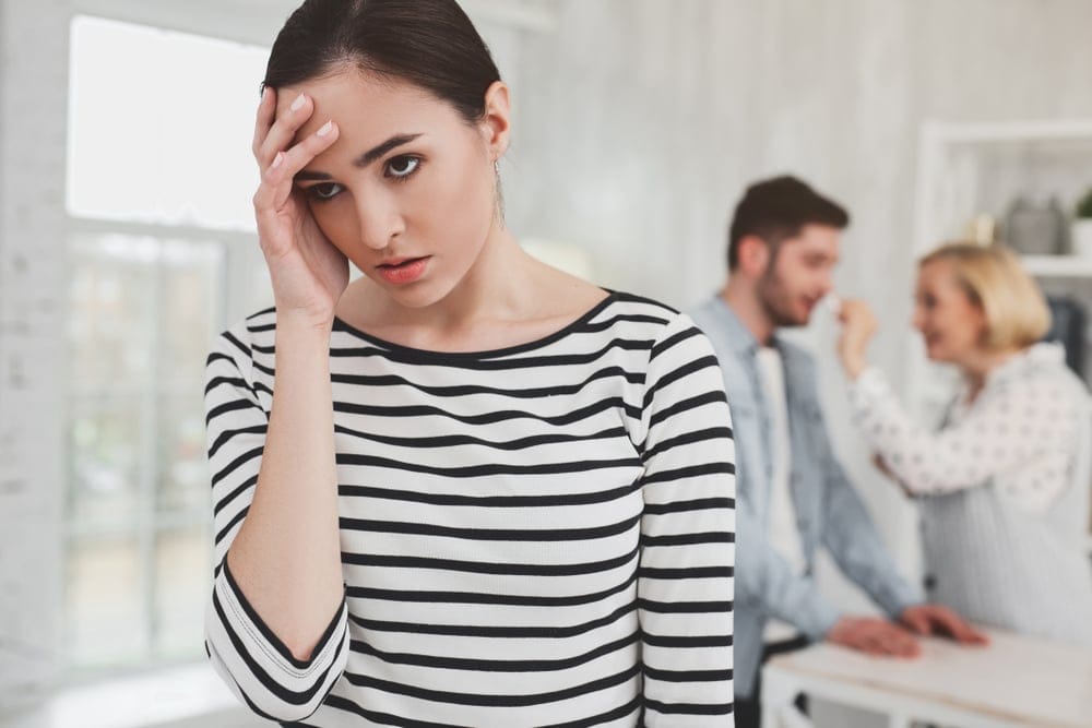 Unhappy couple in an argument.