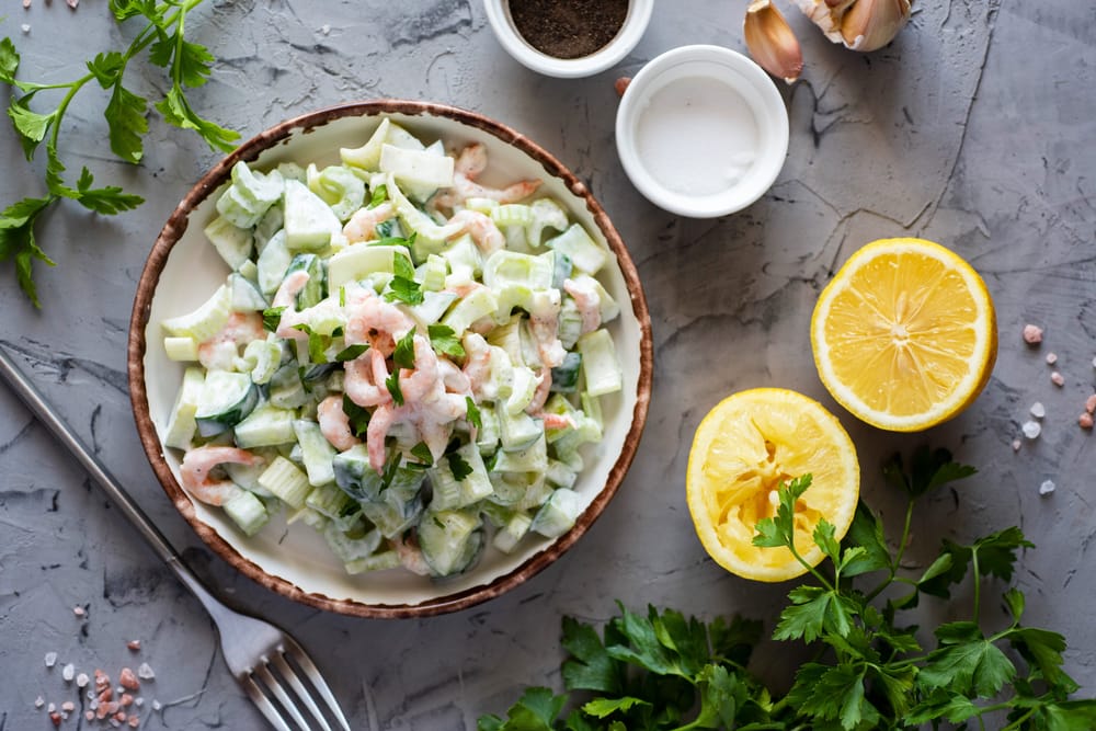 Salad with celery.