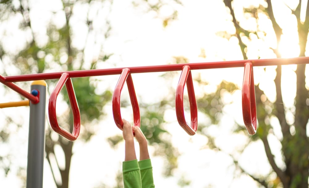 Children on the monkey bars.