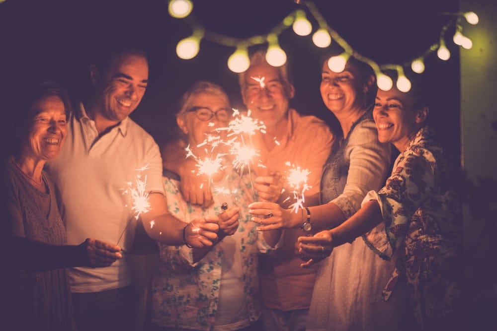 Group of friends celebrating.