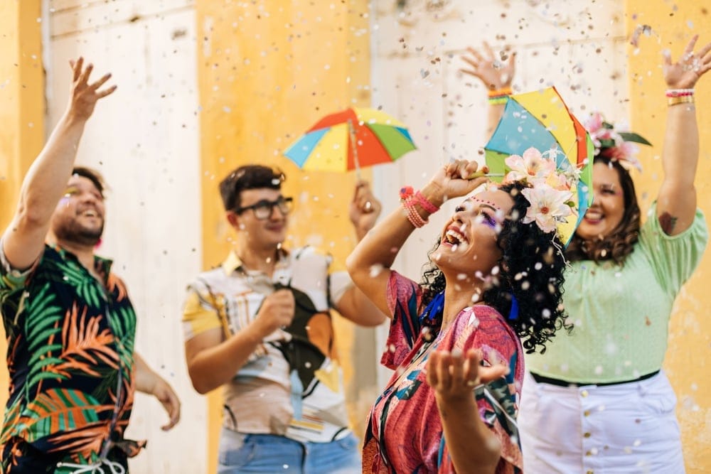 Group of friends celebrating.