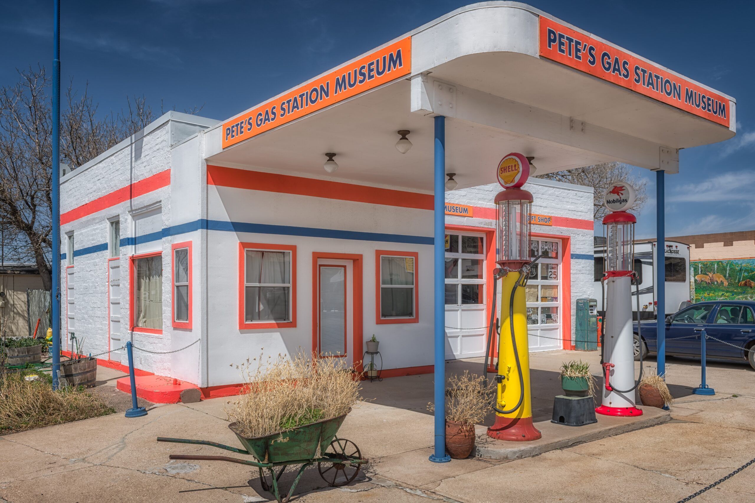 An old time gas station.