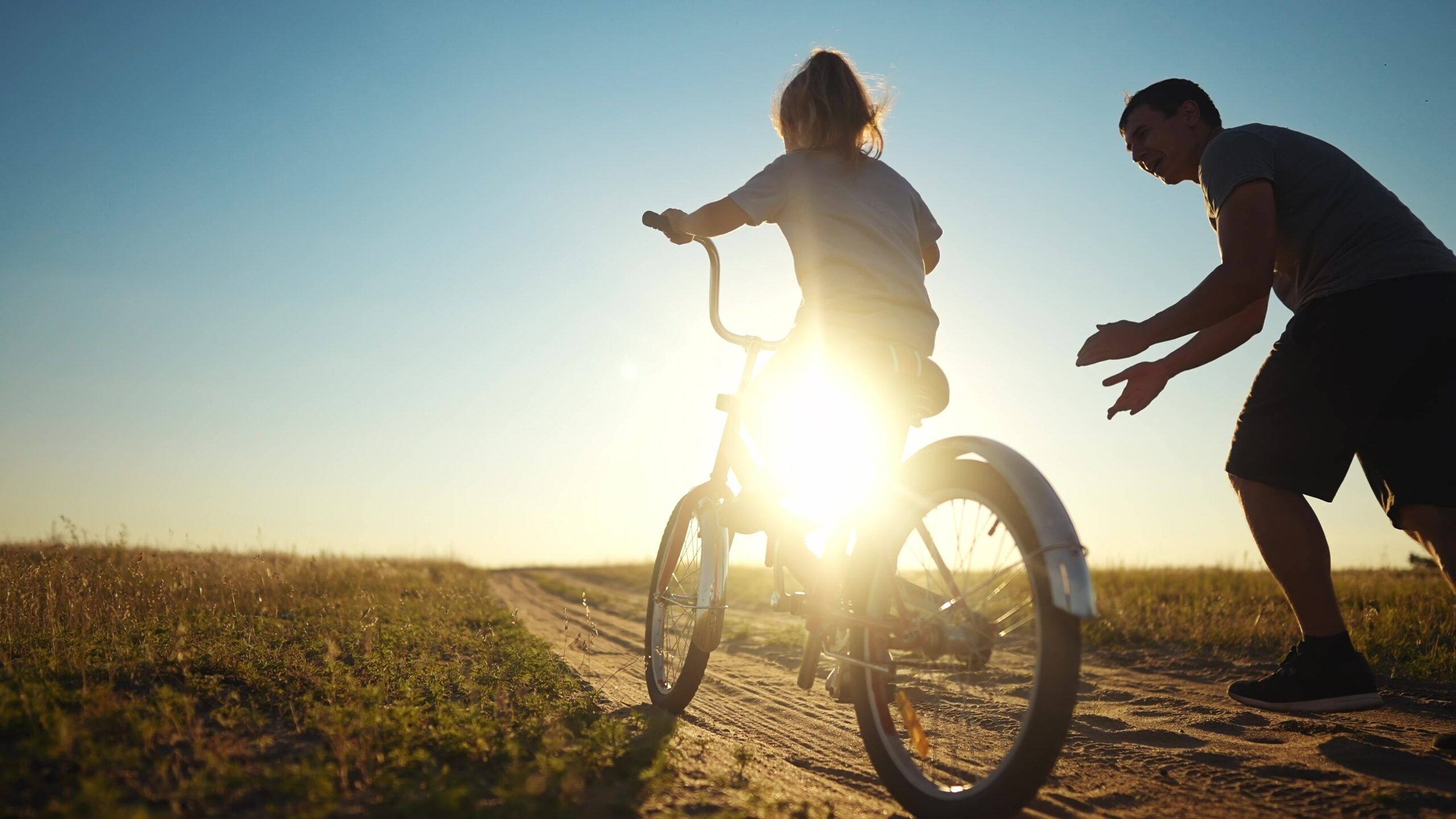 Child riding a bike.