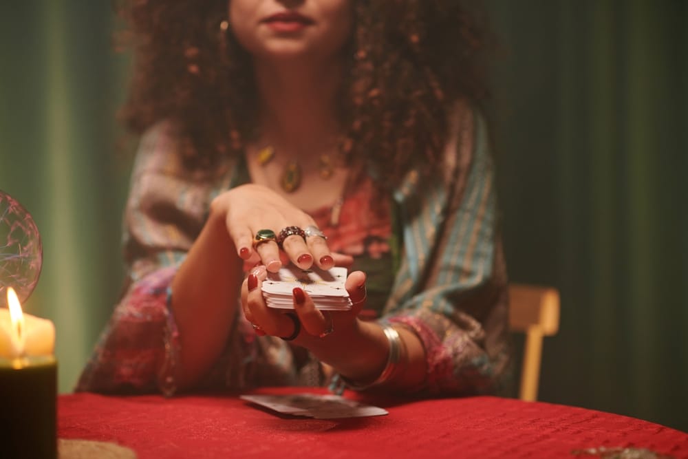 Psychic shuffling cards.