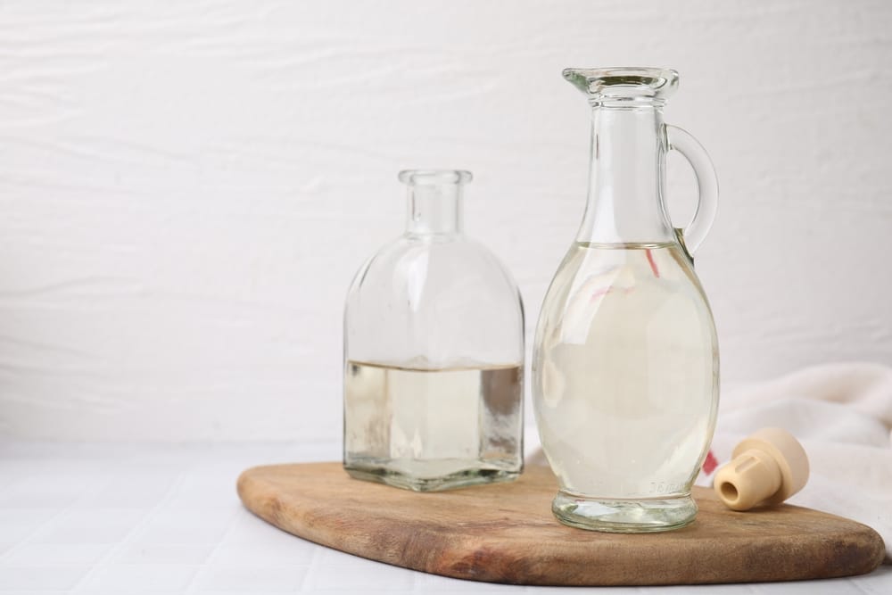 White wine vinegar in a jar.