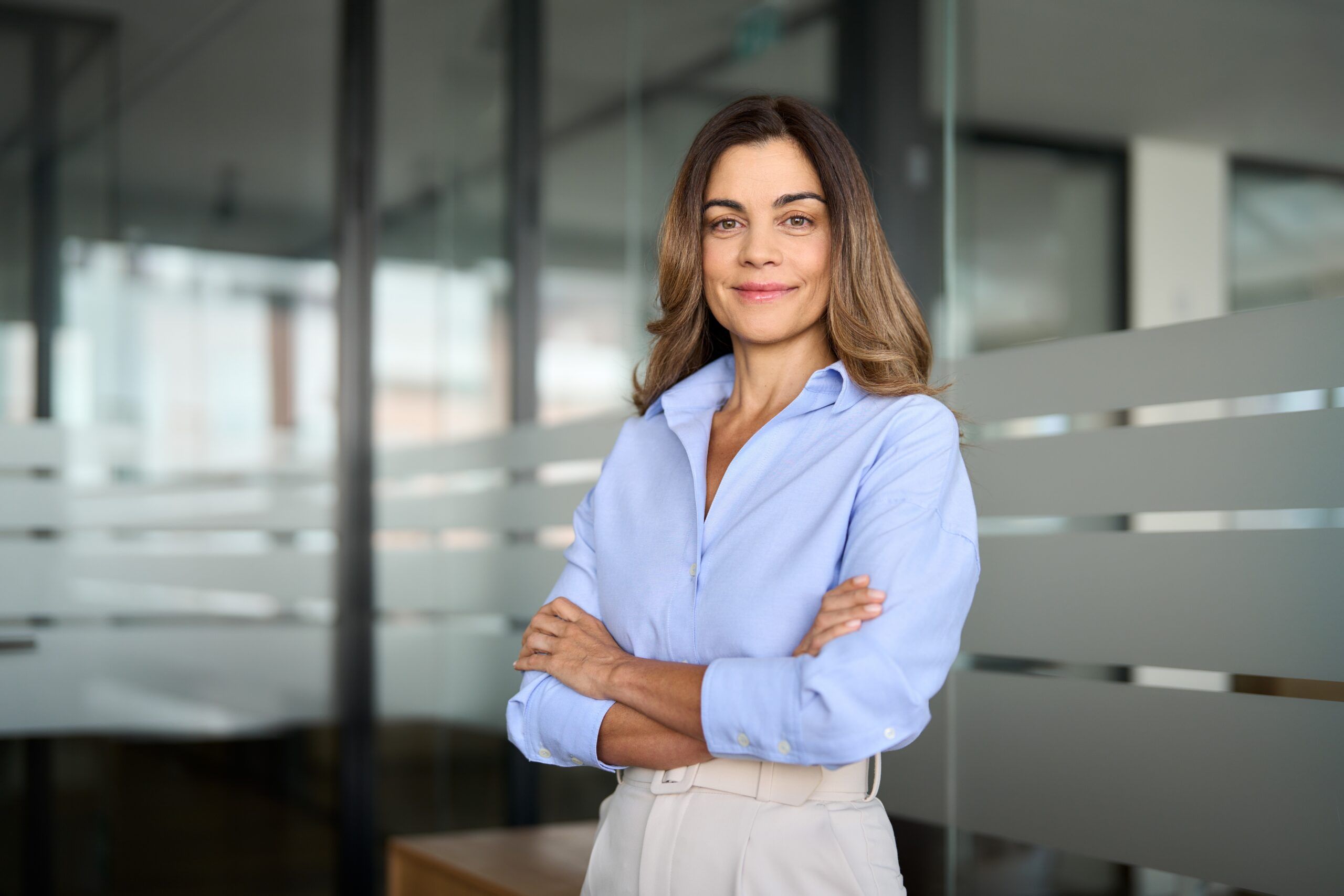 Confident career woman in her office.