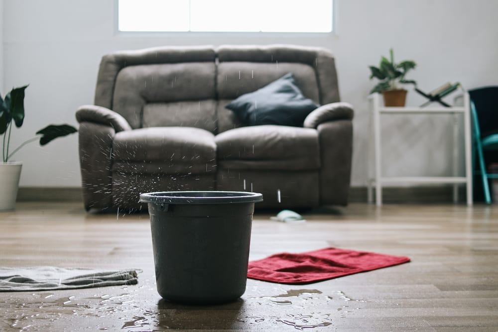 Water dripping from the ceiling.